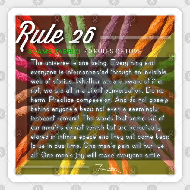 40 RULES OF LOVE - 26 Magnet by Fitra Design